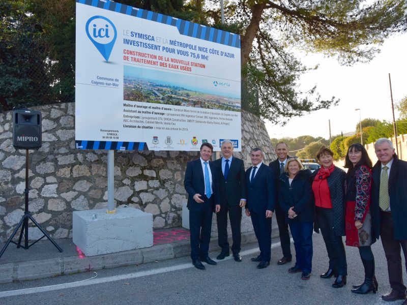 Lancement des travaux préparatoires en janvier 2017 en présence de M. Christian ESTROSI, Président de la Métropole Nice Côte d’azur, de M. Louis NEGRE, président du SYMISCA et des élus du SYMISCA.